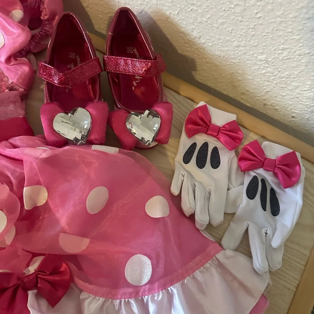 Disney Pink Fabric with White Dots